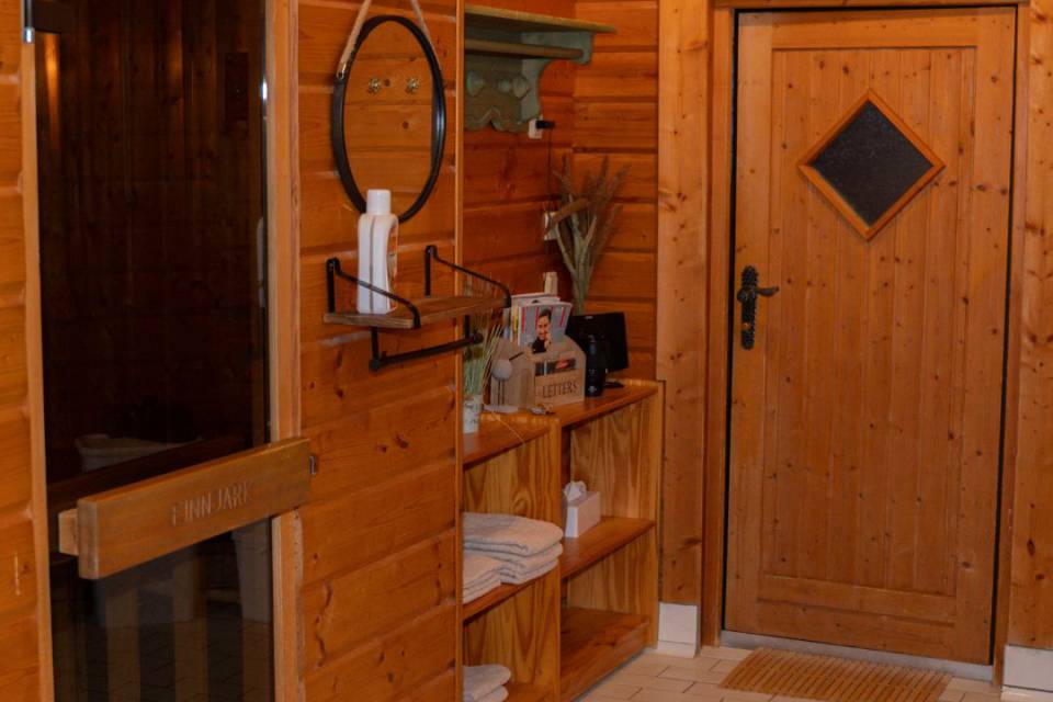 Vorraum zur Sauna in Holzhütte des Borchards Rookhus